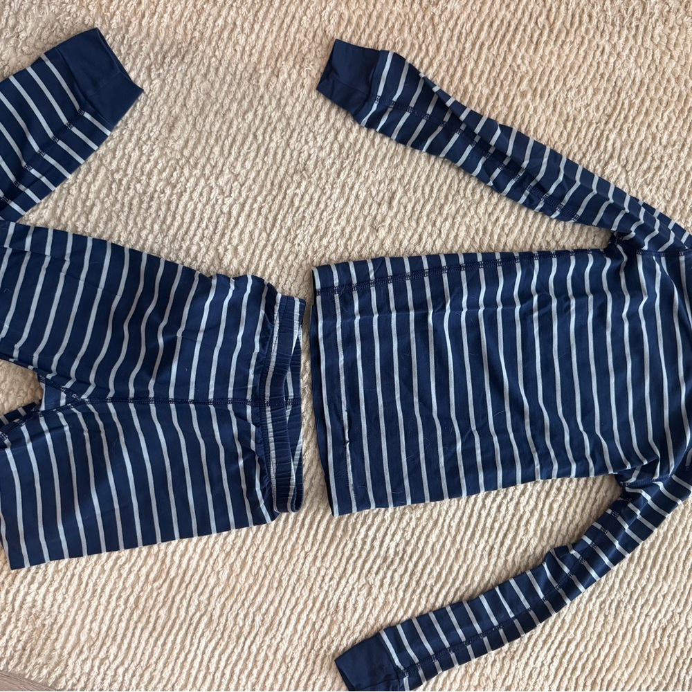 Hanna Andersson Navy and White Striped Kids Pajama Set
